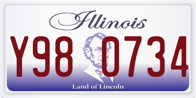 IL license plate Y980734