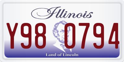 IL license plate Y980794