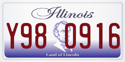 IL license plate Y980916