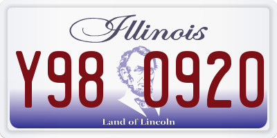 IL license plate Y980920