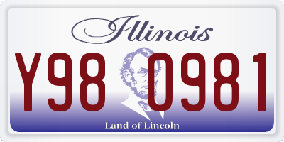 IL license plate Y980981