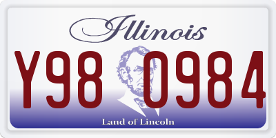 IL license plate Y980984