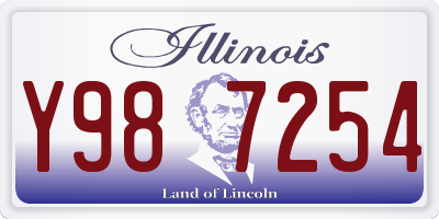 IL license plate Y987254