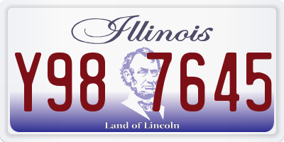 IL license plate Y987645