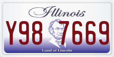 IL license plate Y987669