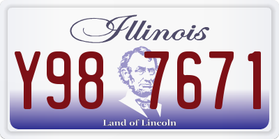 IL license plate Y987671