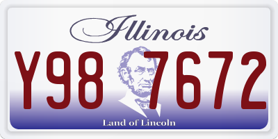 IL license plate Y987672