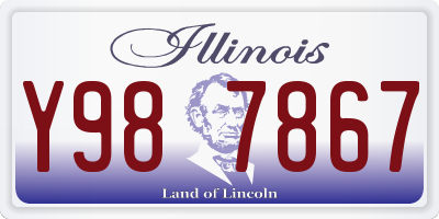 IL license plate Y987867