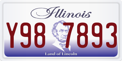 IL license plate Y987893