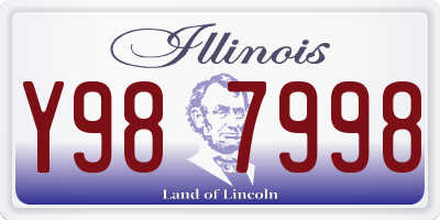 IL license plate Y987998
