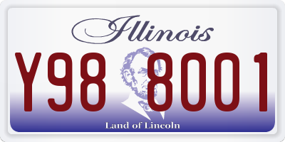IL license plate Y988001