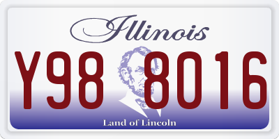 IL license plate Y988016