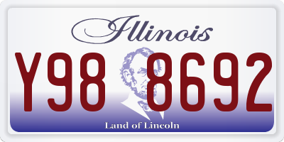 IL license plate Y988692