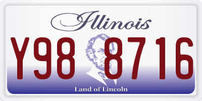 IL license plate Y988716