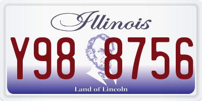 IL license plate Y988756