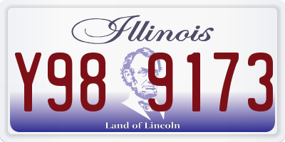 IL license plate Y989173