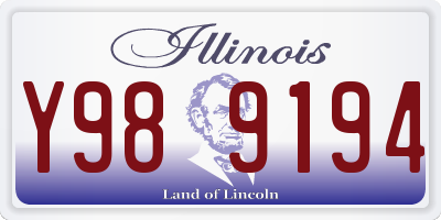 IL license plate Y989194