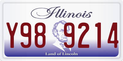 IL license plate Y989214