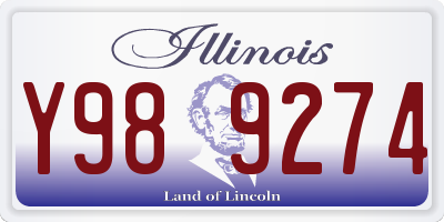 IL license plate Y989274