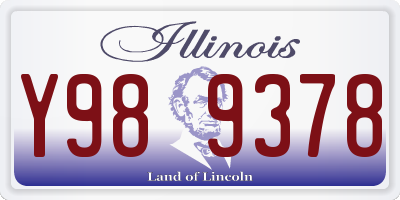 IL license plate Y989378