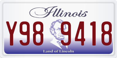 IL license plate Y989418