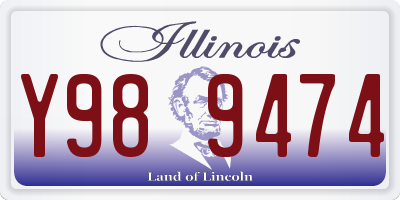 IL license plate Y989474