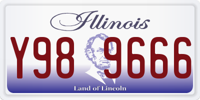 IL license plate Y989666