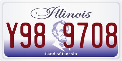 IL license plate Y989708
