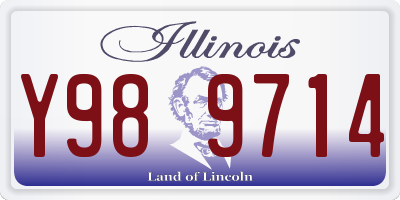 IL license plate Y989714