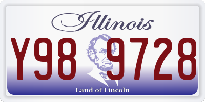 IL license plate Y989728
