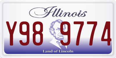 IL license plate Y989774