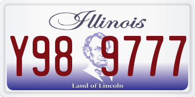 IL license plate Y989777