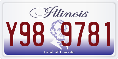 IL license plate Y989781