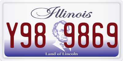 IL license plate Y989869