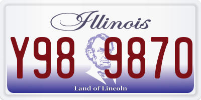 IL license plate Y989870