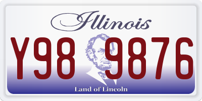 IL license plate Y989876