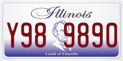 IL license plate Y989890