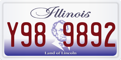 IL license plate Y989892