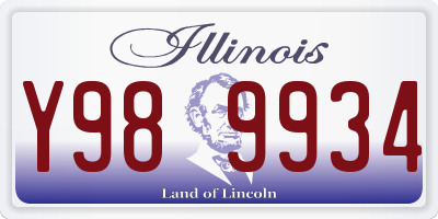 IL license plate Y989934