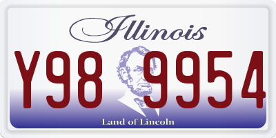 IL license plate Y989954