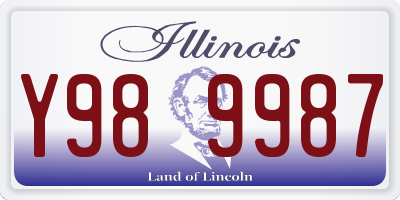 IL license plate Y989987