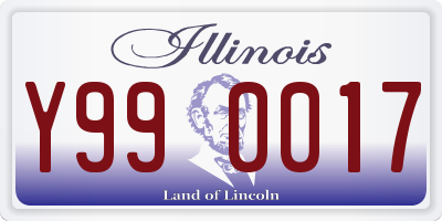 IL license plate Y990017
