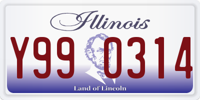IL license plate Y990314