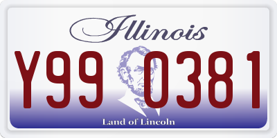 IL license plate Y990381