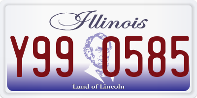 IL license plate Y990585