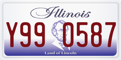 IL license plate Y990587