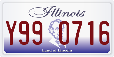 IL license plate Y990716