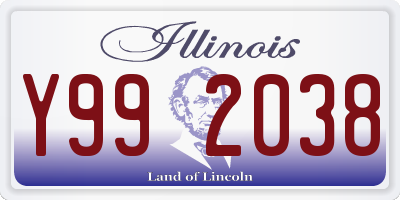 IL license plate Y992038