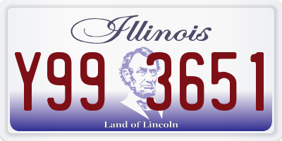 IL license plate Y993651