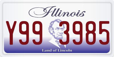 IL license plate Y993985